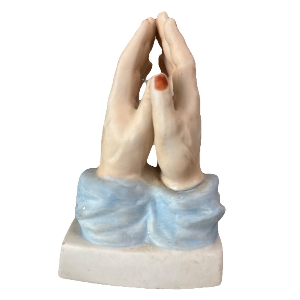 Vintage Praying Hands Ceramic Night Light Table Lamp‎ Jesus Religious Figurine